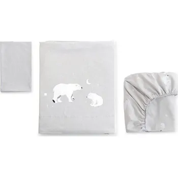 Povlečení bonjourbébé 3-dílná bavlněná sada do kolébky 60x120 cm Polaris Grey