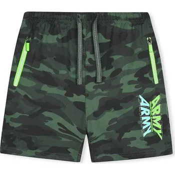 Dětská móda MASKÁČOVÉ KRAŤASY Velikost: 146, Barva: Maskáč/ zelený zip