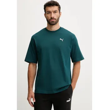 Pánské oblečení Bavlněné tričko Puma Wardrobe Essential 629645 zelená 79X, vel. L