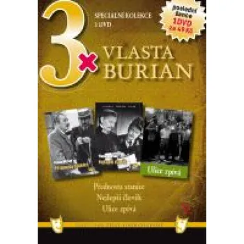 DVD film 3x Vlasta Burian V: Přednosta stanice , Nejlepší člověk, Ulice zpívá /papírová pošetka/ (3DVD) - 3x DVD v balení Kolekce