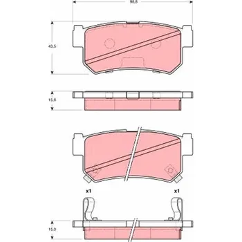 Brzdová destička Sada brzdových destiček, kotoučová brzda TRW GDB3382