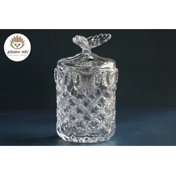 Dóza na potraviny DÓZA Z OLOVNATÉHO KŘIŠŤÁLU CRYSTAL BOHEMIA - MOTÝLE