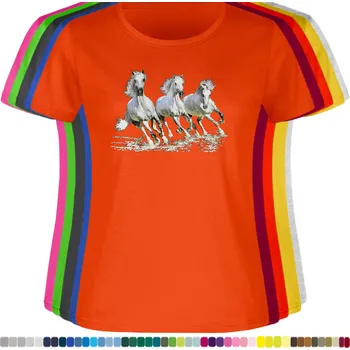 levne-damske-bavlnene-tricko-potisk-tri-bili-kone Barva: Orange - pomerančová, velikost: 3XL