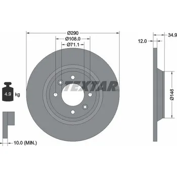 Brzdový kotouč Brzdový kotouč TEXTAR 92231303