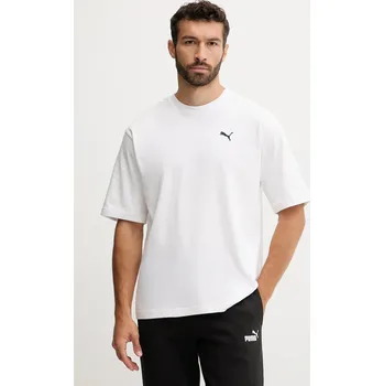 Bavlněné tričko Puma Wardrobe Essential pánské, bílá barva, 629645 00X, vel. XXL