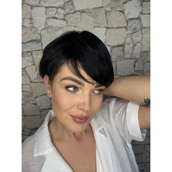 Paruka Černá paruka z pravých a umělých vlasů Flora