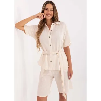 Světle béžová mušelínová souprava na léto
