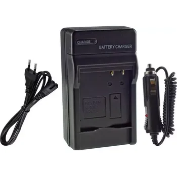 TopTechnology Nabíječka pro baterie Panasonic CGA-S008, DMW-BCE10E s adaptérem 12V do automobilu, příslušenství pro digitální fotoaparáty