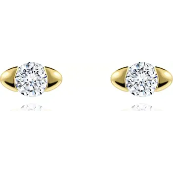 Náušnice Náušnice ze 14K zlata s čirými zirkony