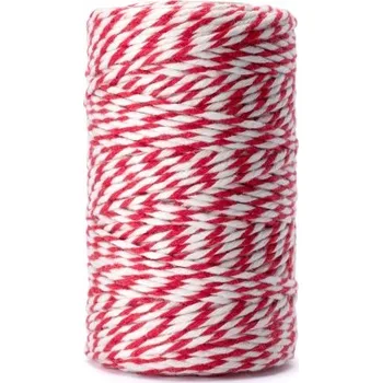 Provázek potravinářský bavlna 250g/166m bíločervená COMBI