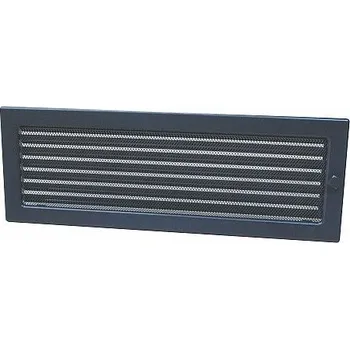 Větrací mřížka Lakovaná krbová mřížka s rámečkem a síťovinou 170x 490, uzaviratelná, grafit