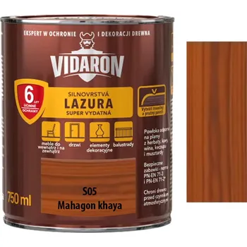 Lak na dřevo Vidaron silnovrstvá lazura super vydatná S05 Mahagon khaya 0,2l