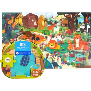 Dřevěná hračka Puzzle Den v ZOO 108 ks
