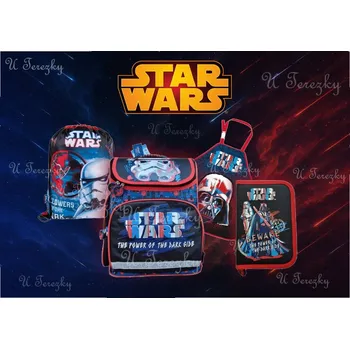 Školní batoh STAR WARS Školní sada set 4 ks školní batoh 15 STAR WARS, penál, sáček, zástěrka