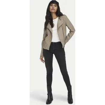 Dámská casual bunda ONLY Bunda z imitace kůže Ava 15102997 Béžová Regular Fit 34