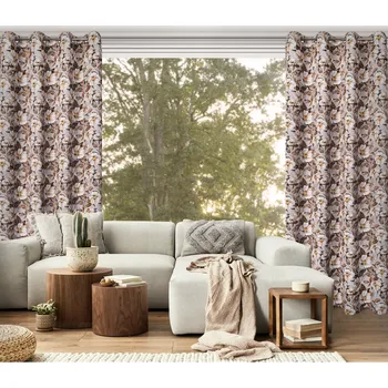 Závěs Zatemňovací vzorovaný závěs s kroužky COLETTE béžová 140x250 cm (cena za 1 kus) MyBestHome