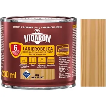 Lak na dřevo Vidaron silnovrstvá lazura super vydatná S02 Dub světlý 0,2l