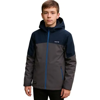 Chlapecká softshellová bunda Wolf B2269 s fleecovou podšívkou šedá