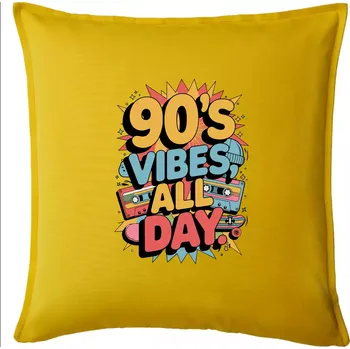 Polštář 90s vibes all day - Polštář 50x50 - 50x50 - Pouze potah ( Žlutá )