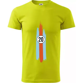 Vintage Race 20 - Klasické pánské triko vyšší gramáže - S ( Limetková )