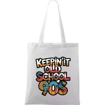 KEEPIN'IT Old School 90s - Taška bavlněná - 42 x 38 cm ( Bílá )