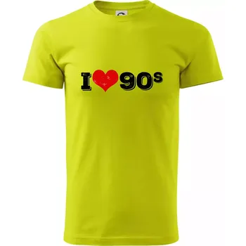 I love 90s - Klasické pánské triko vyšší gramáže - M ( Limetková )