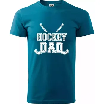 Hockey dad překřížený - Klasické pánské triko vyšší gramáže - XS ( Petrolejová )