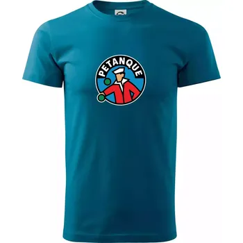 Pánské tričko Petanque ikonka - Klasické pánské triko vyšší gramáže - 4XL ( Petrolejová )