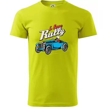 Pánské tričko I Love Rally - Klasické pánské triko vyšší gramáže - 3XL ( Limetková )