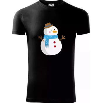 Pánské oblečení Sněhulák se šálou - Viper FIT - Pánské zůžené tričko - 3XL ( Černá )