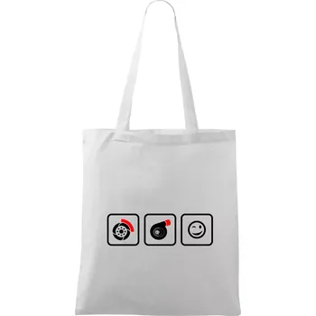 Turbodiesel úsměv - Taška bavlněná - 42 x 38 cm ( Bílá )