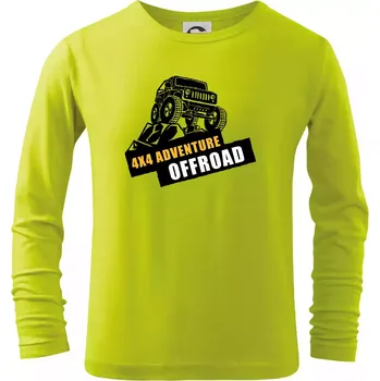 Chlapecké oblečení 4x4 adventure offroad - Triko dětské Long Sleeve - 146 cm/10 let ( Limetková )