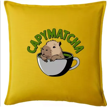 Polštář Capybara papymatcha - Polštář 50x50 - 50x50 - Pouze potah ( Žlutá )