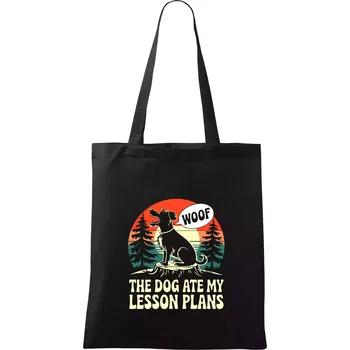 The Dog Ate My Lesson Plans - Taška bavlněná - 42 x 38 cm ( Černá )