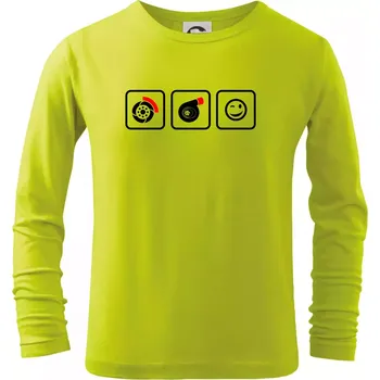 Turbodiesel úsměv - Triko dětské Long Sleeve - 146 cm/10 let ( Limetková )