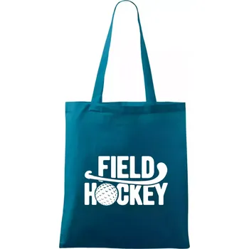 Field hockey míček a nápis - Taška bavlněná - 42 x 38 cm ( Petrolejová )