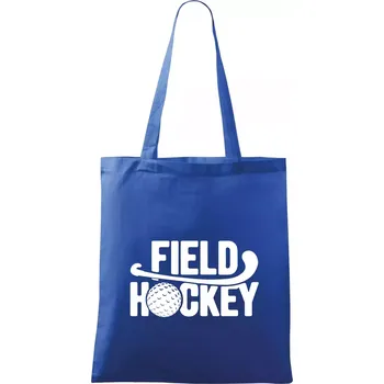 Field hockey míček a nápis - Taška bavlněná - 42 x 38 cm ( Královská modrá )