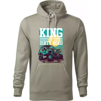 Pánská mikina King of dirty road - Mikina pánská Cape s kapucí - 5XL ( Light khaki )