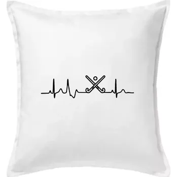 Polštář Pozemní hokej ekg - hokejky - Polštář 50x50 - 50x50 - Pouze potah ( Bílá )