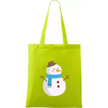 Sněhulák se šálou - Taška bavlněná - 42 x 38 cm ( Limetková )