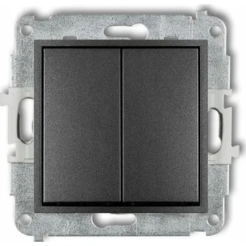 vypínač Dvojitý vypínač pod omítku Karlik grafitový 11MWP-2