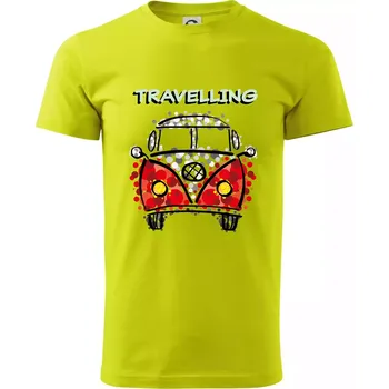 Traveling kreslene auto (lulu_art) - Klasické pánské triko vyšší gramáže - M ( Limetková )