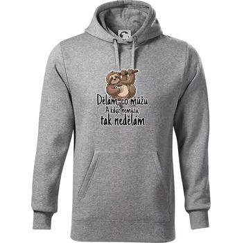 Pánská mikina Dělám, co můžu. A když nemůžu, tak nedělám. - Mikina pánská Cape s kapucí - 4XL ( Tmavě šedý melír )