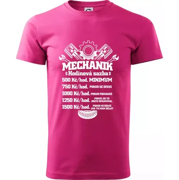 Pánská móda Mechanik - hodinová sazba - Klasické pánské triko vyšší gramáže - L ( Purpurová )