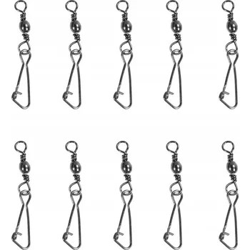 Rybářský obratlík s karabinkou, velikost 10 - 10 ks - nosnost 15 kg