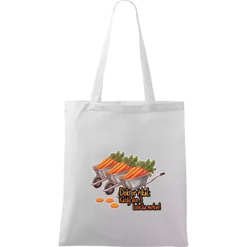 Nákupní taška Doktor říkal - 3 kolečka mrkve - Taška bavlněná - 42 x 38 cm ( Bílá )