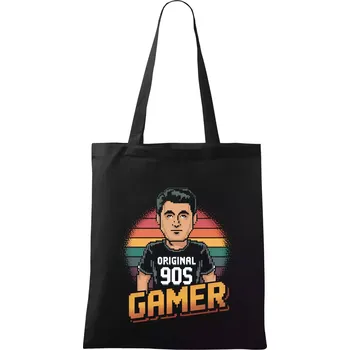Nákupní taška Original 90s gamer barevný - Taška bavlněná - 42 x 38 cm ( Černá )