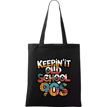 Nákupní taška KEEPIN'IT Old School 90s - Taška bavlněná - 42 x 38 cm ( Černá )
