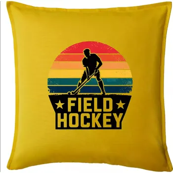 Polštář Field hockey vintage kruh - Polštář 50x50 - 50x50 - Pouze potah ( Žlutá )
