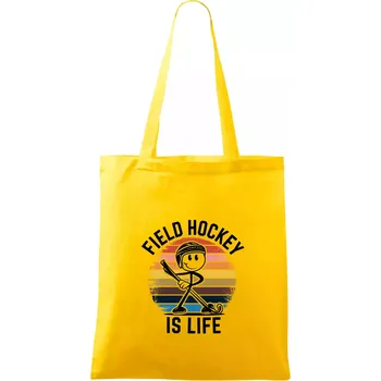 Field hockey is life - Taška bavlněná - 42 x 38 cm ( Žlutá )